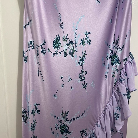 NEW Cinq a Sept Womens Kersti Silk Dress 12 Lined Midi Ruffle Lilac Wine Revolve - Picture 8 of 15